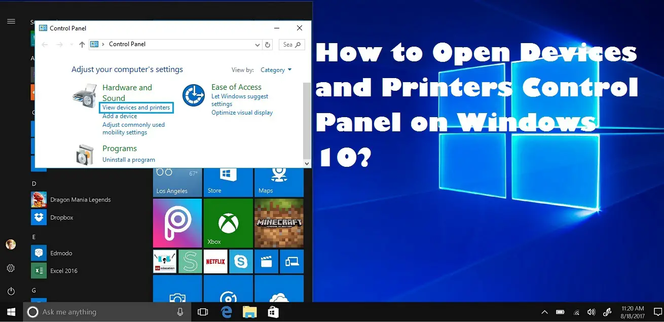 How to Open Devices and Printers Control Panel on Windows 10?