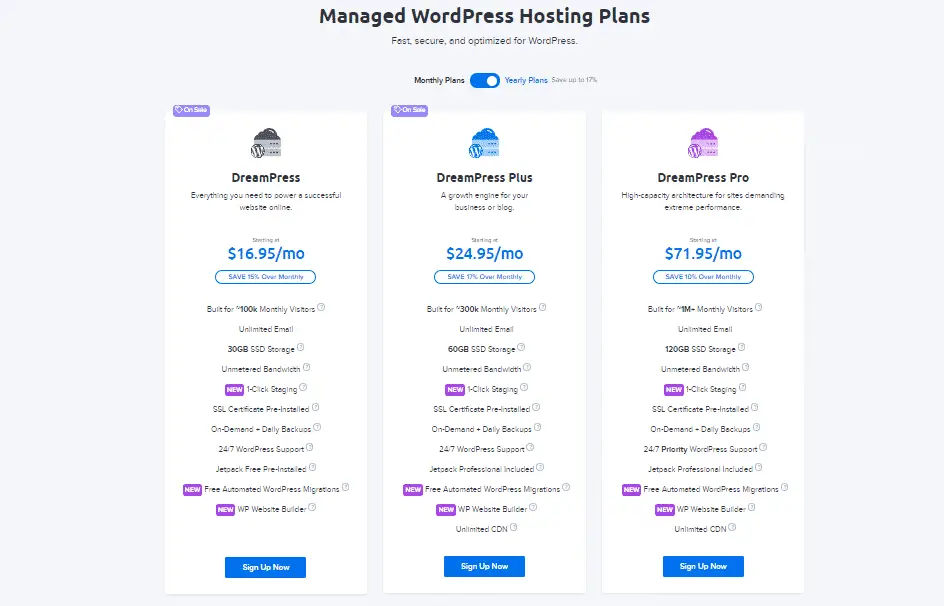 dreamhost wordpress hosting plans