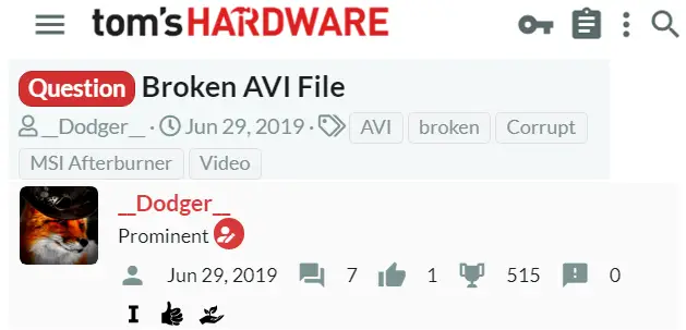 How to fix corrupted AVI video files