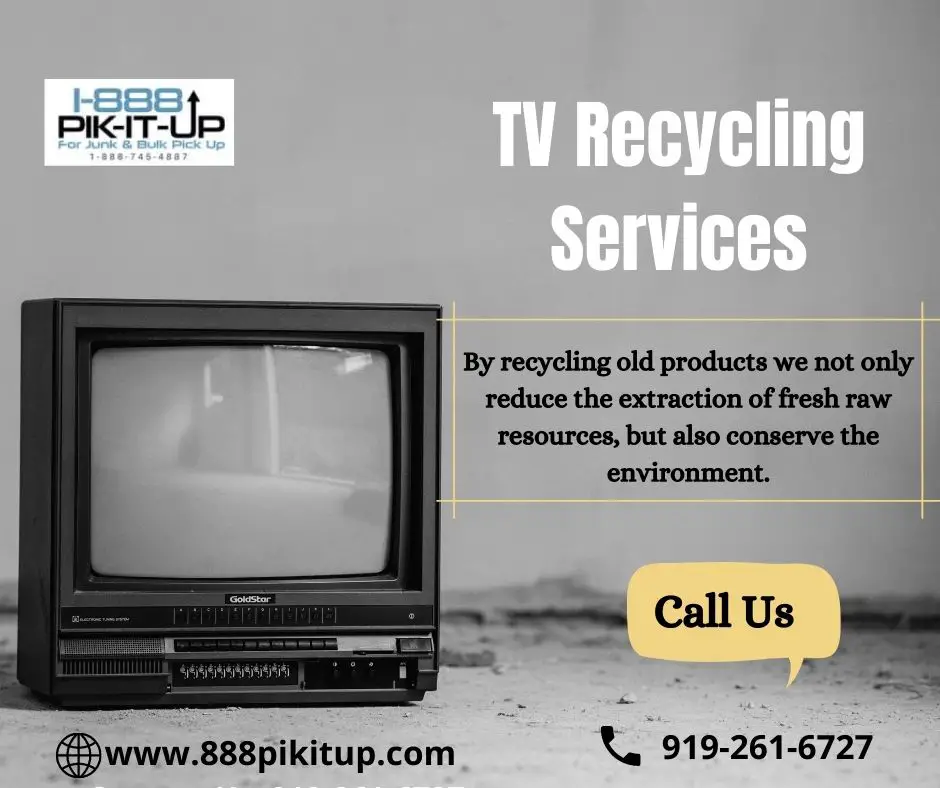 Efficient antique TV recycling services. 1-888-PIK-IT-UP handles your old TV removal with responsibility. Our team will come to your home and haul out your old TV.