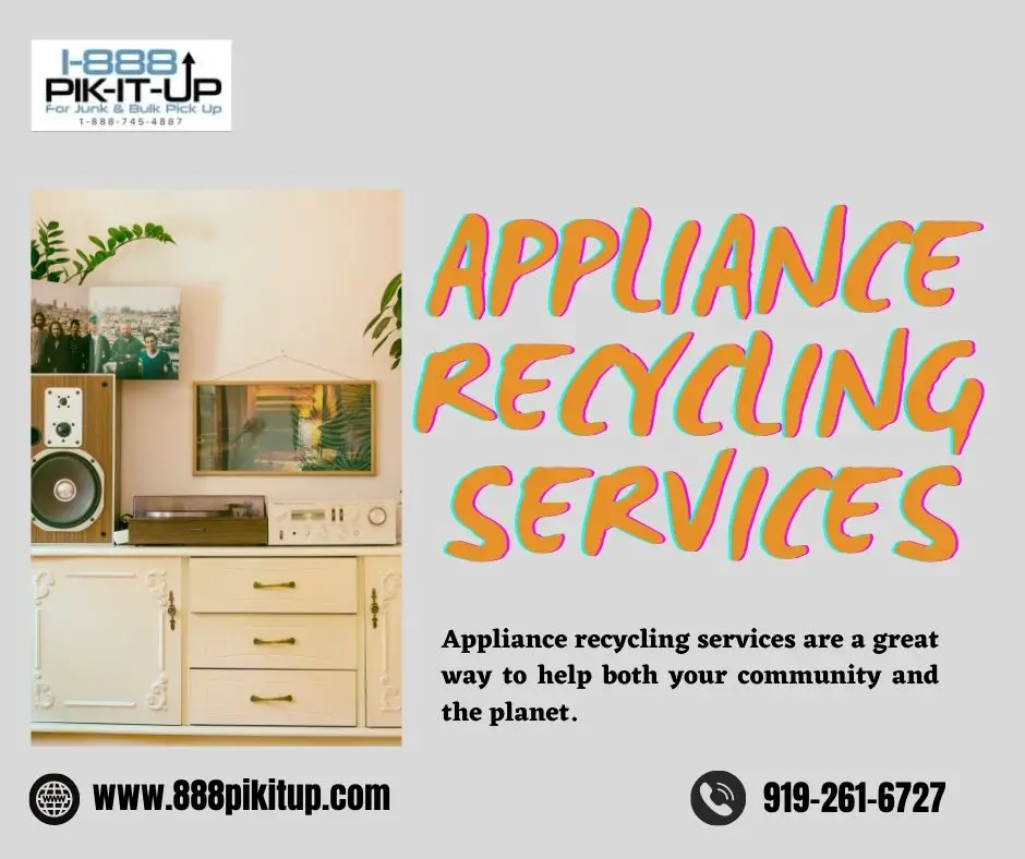 Find 1-888-PIK-IT-UP appliance recycling services in your area at Raleigh that will pay cash for old appliances.