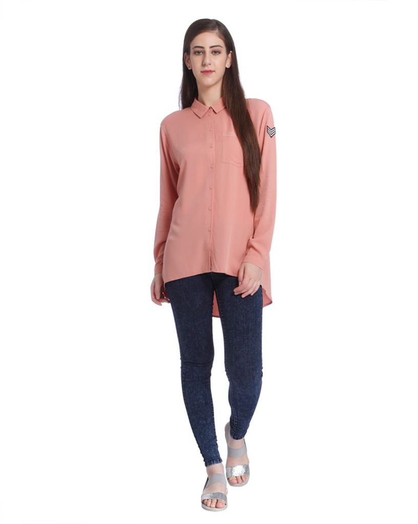 dusty pink high low shirt for girls