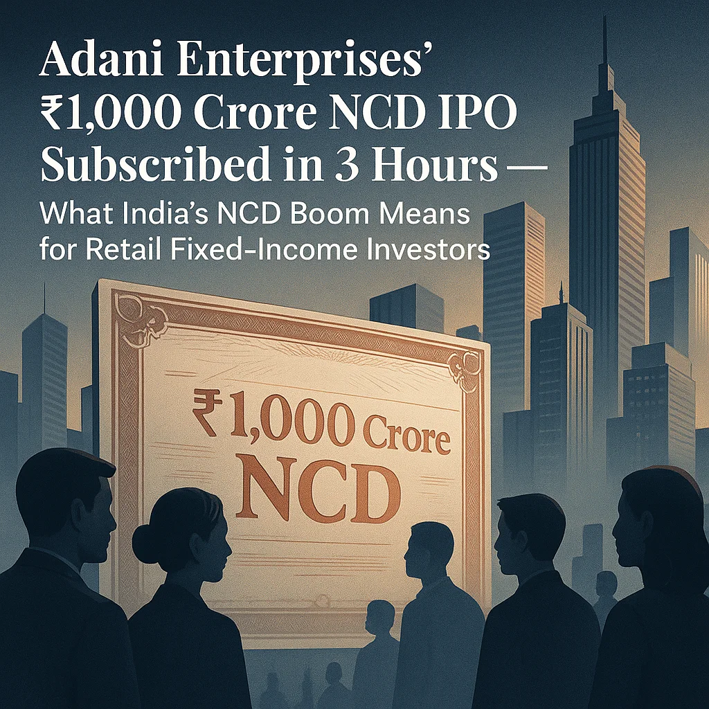Adani Enterprises' ₹1,000 Crore NCD IPO Subscribed in 3 Hours — What India's NCD Boom Means for Retail Fixed-Income Investors