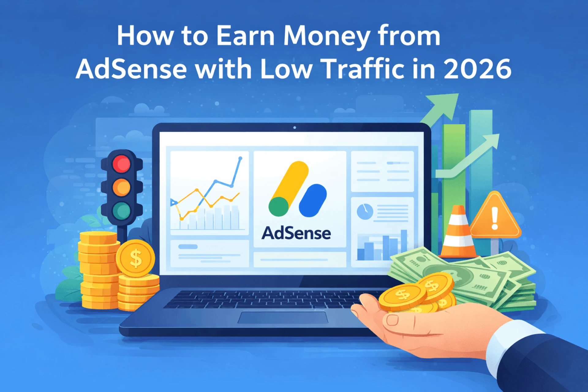 How to Earn Money from AdSense with Low Traffic (2026 Strategy) | Blogerhub
