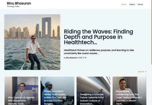 Health related blogs by Binu Bhasursan 