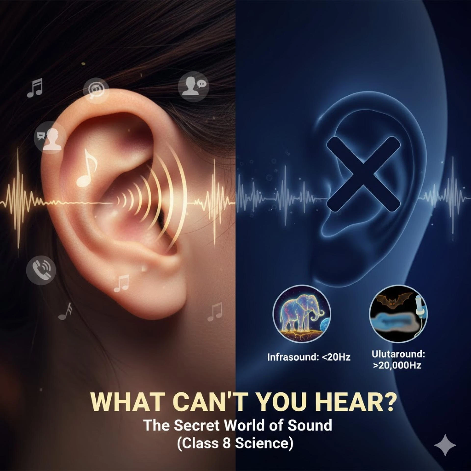 Difference Between Audible and Inaudible Sound Class 8 Science Guide | Important Question | NCERT | CBSE