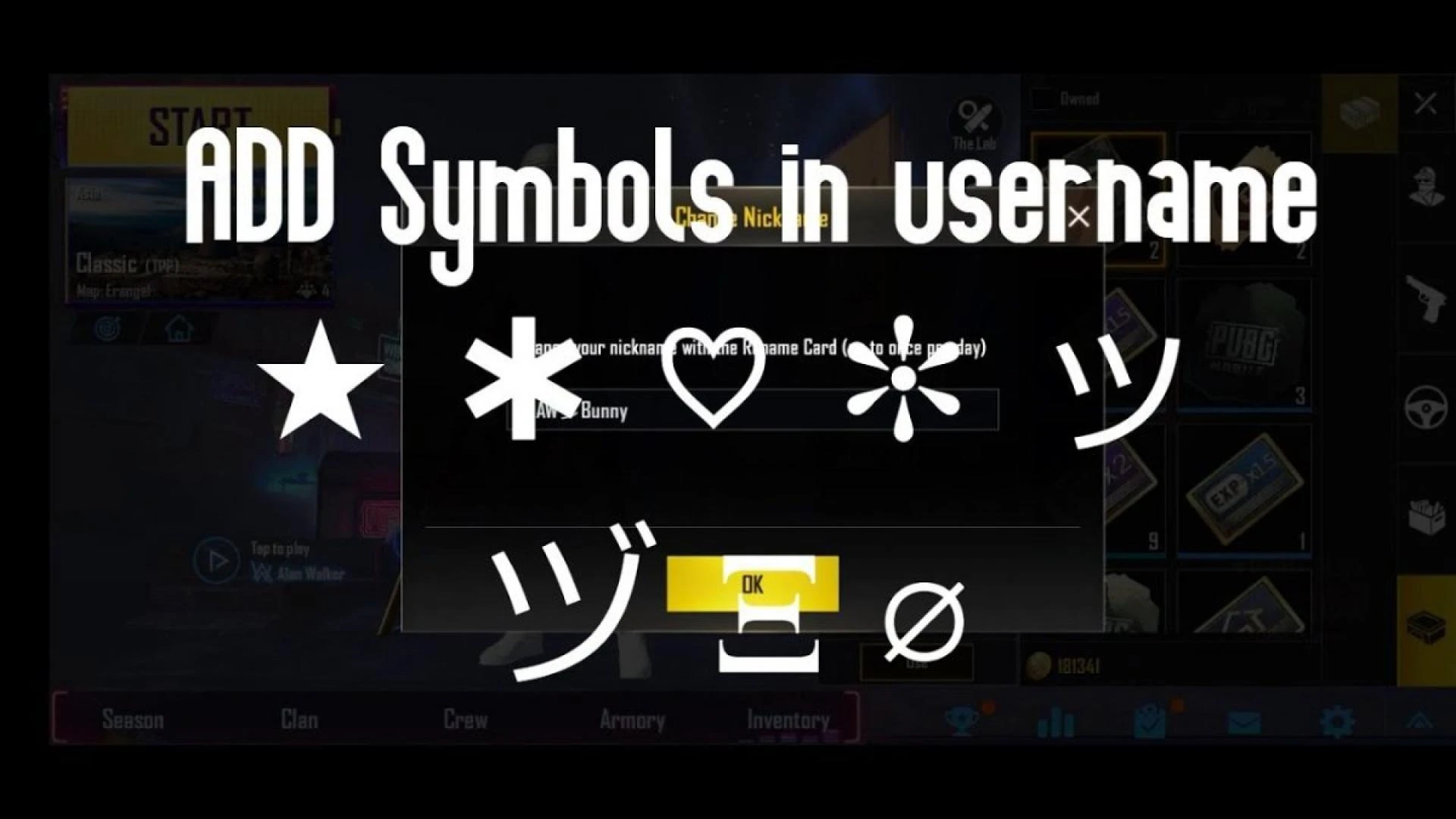 Pubg Name Symbols: How to use Symbols in Pubg name? - Techy Nickk