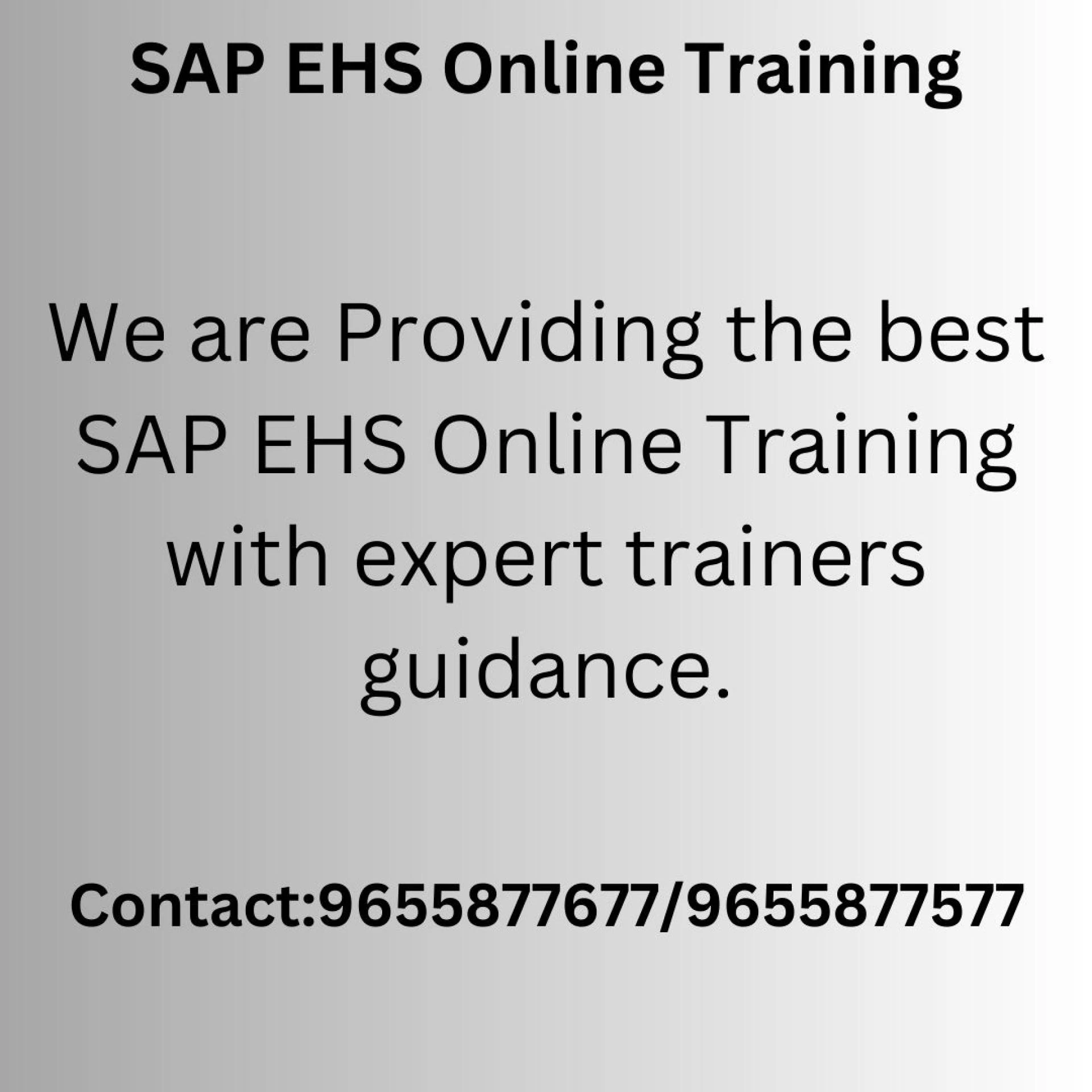 SAP EHS Online Training