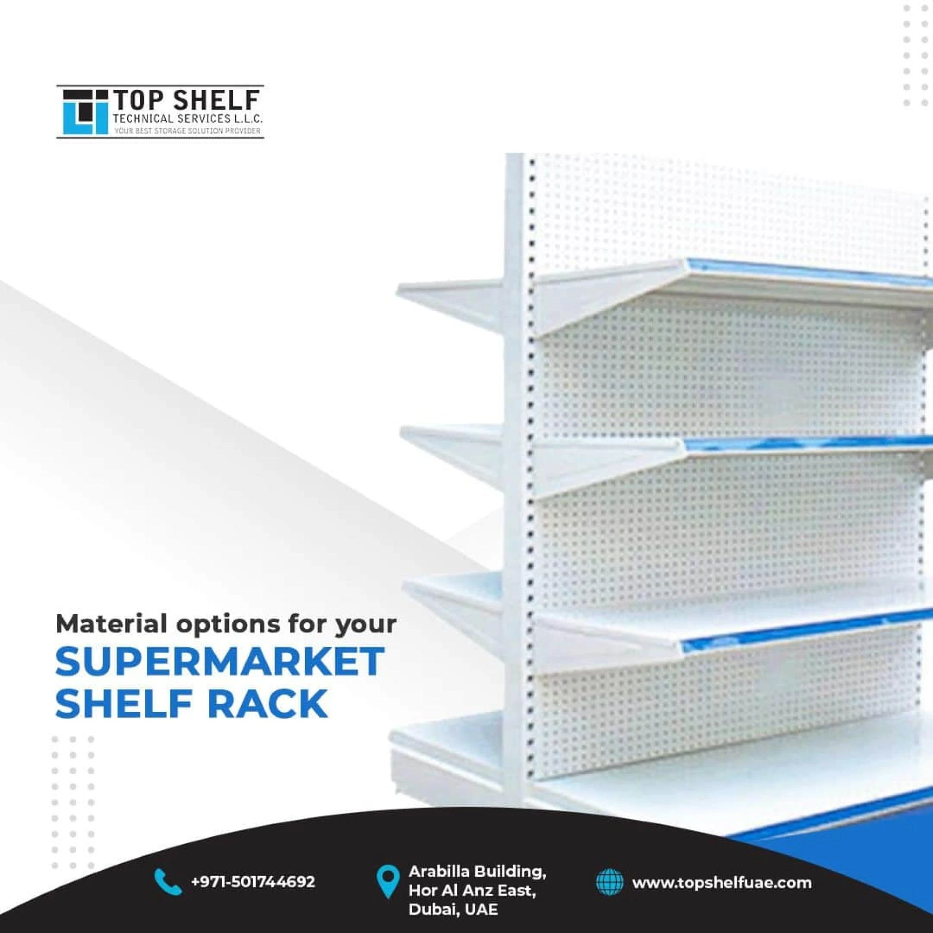 Material options for your supermarket shelf rack