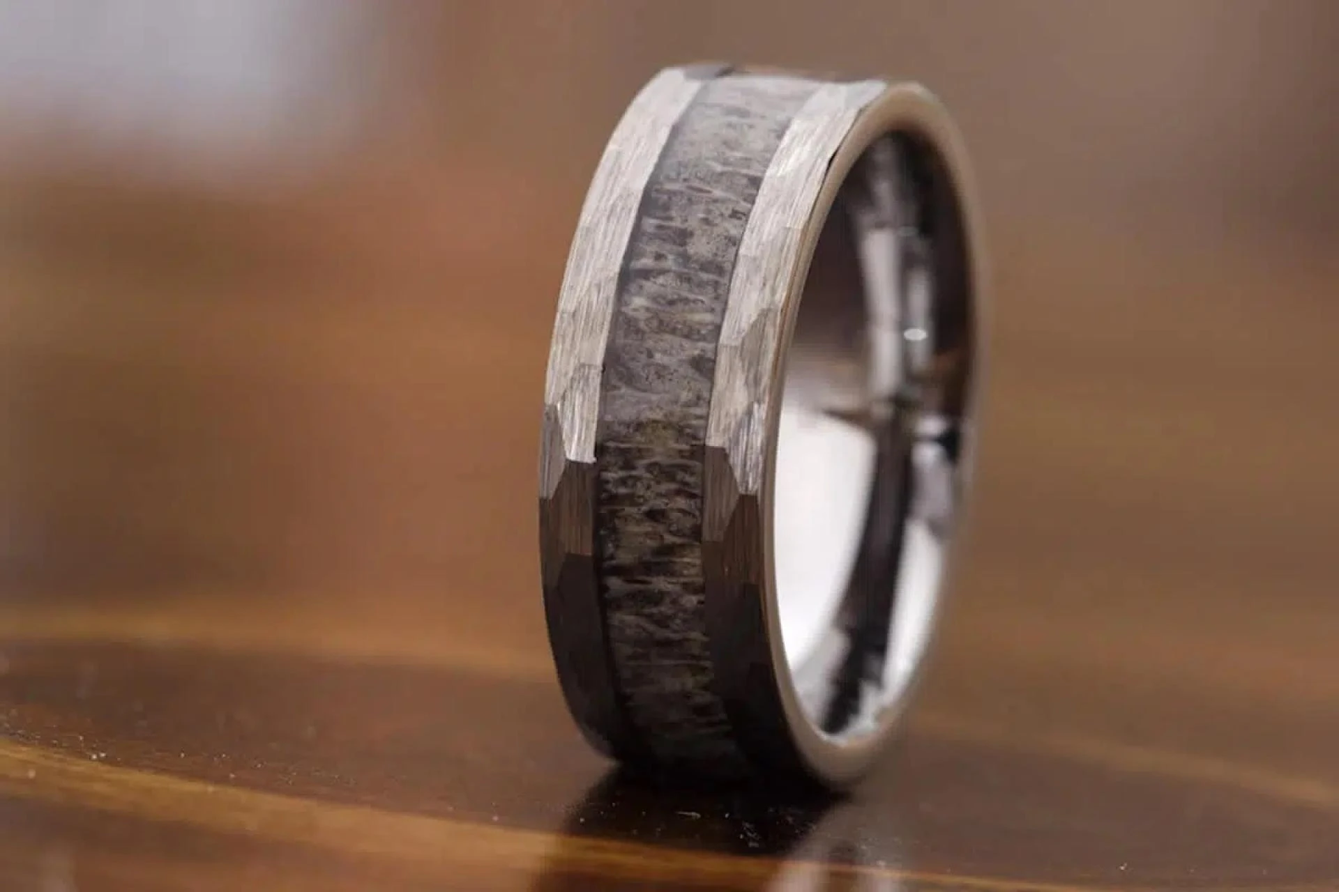 The Buck Is A Stylish And Durable Tungsten Ring With A Unique Deer Antler Inlay