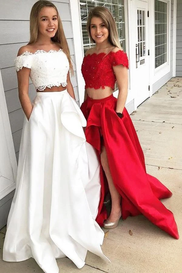 Pretty two pieces prom dresses, let you be the focus of the prom