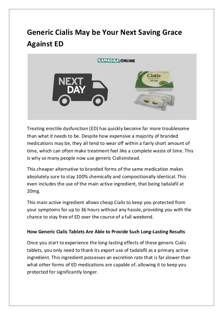 Generic cialis may be your next saving grace against ed