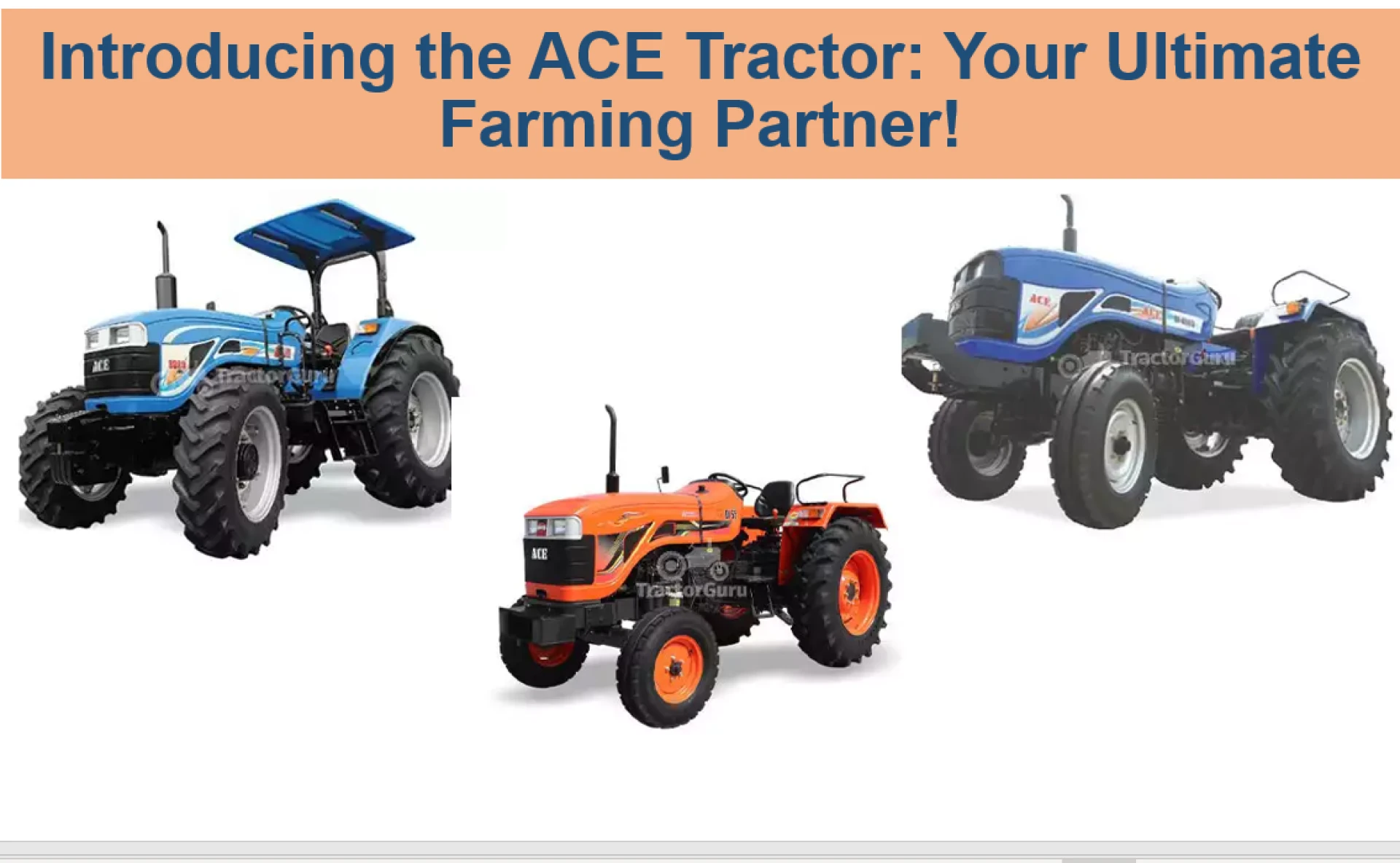 Introducing the ACE Tractor: Your Ultimate Farming Partner!