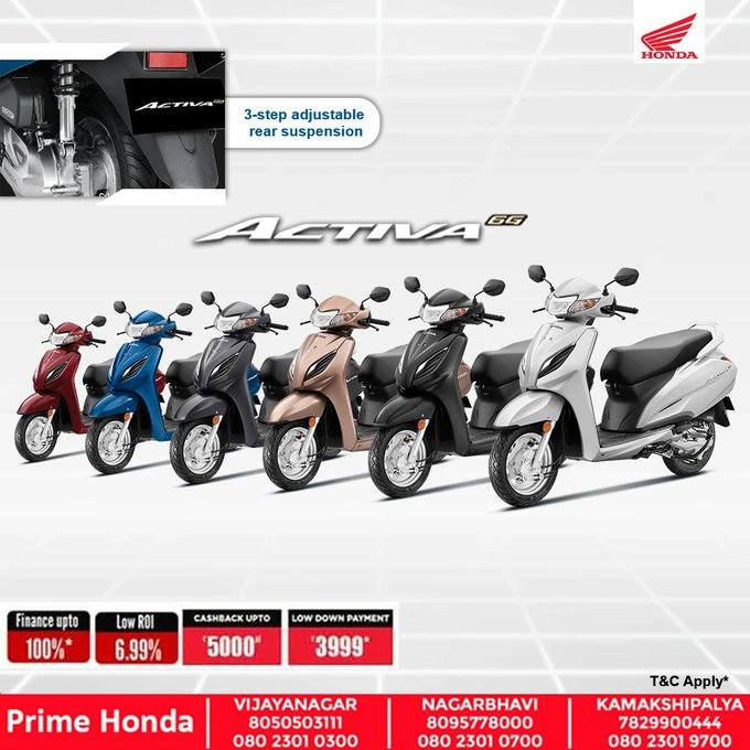 Honda Activa 6G on Road Price in Bangalore