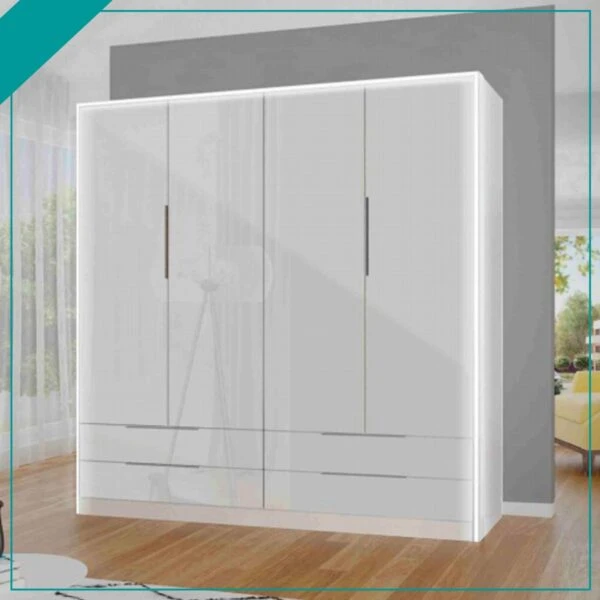 The Best Buy Affordable Price MODO WHITE HIGH GLOSS WARDROBE in the UK