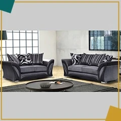 The Best Buy Affordable Price SHANNON 3+2 SOFA (BLACK/GREY) in the UK