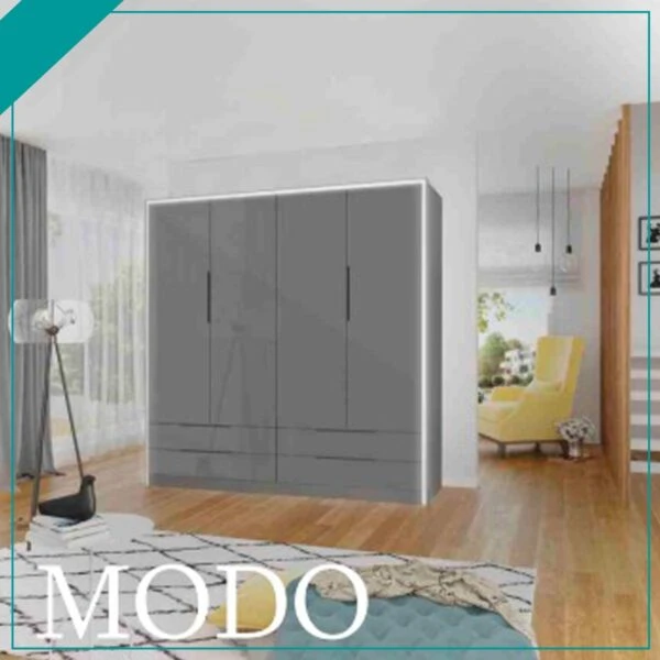 Purchase Best Price MODO GREY HIGH GLOSS WARDROBE in the UK