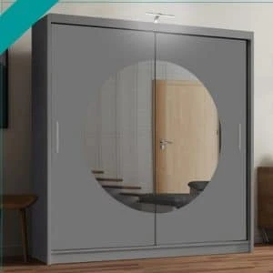 Purchase Best Price Moon Sliding Wardrobe (Grey) in the UK