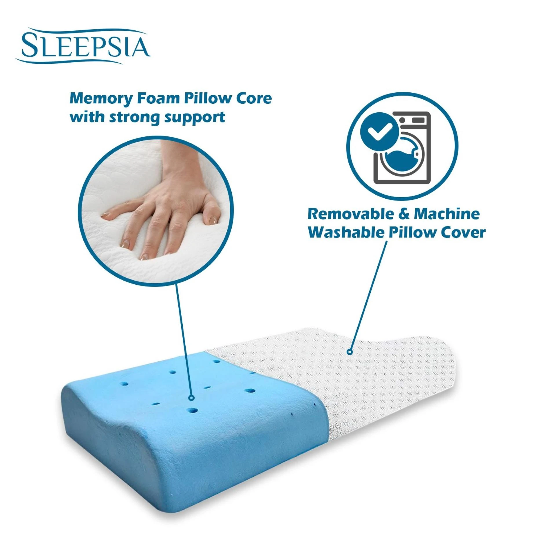Sleepsia Cervical Support Pillow for Neck Pain | Healthy Sleeping