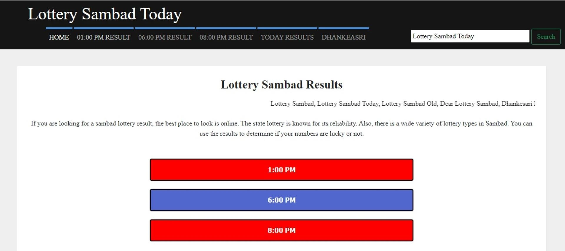 Lottery Sambad Today