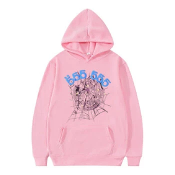 Sp5der 555555 Pink Hoodie New Fashion