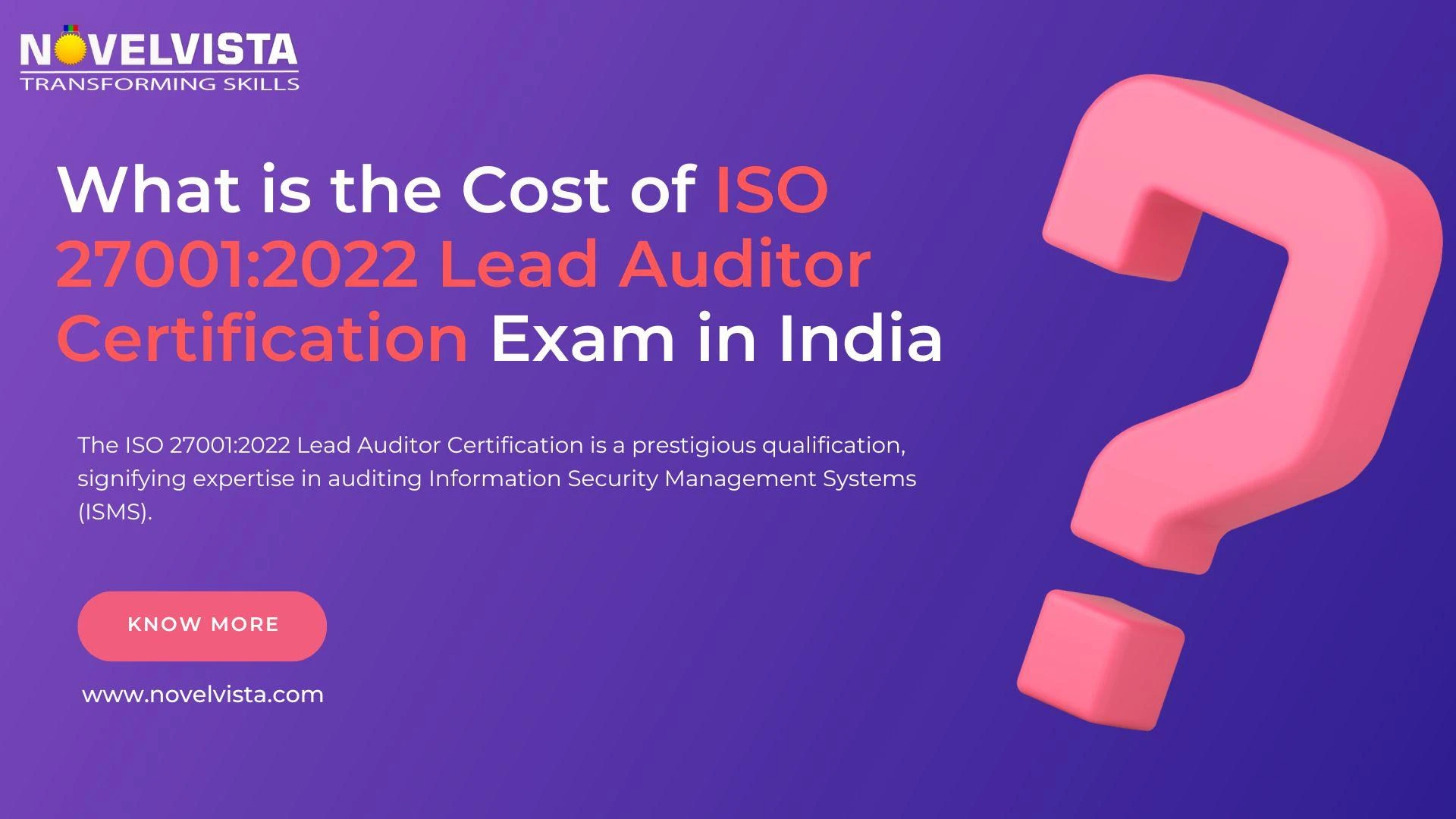 What is the Cost of ISO 27001 Lead Auditor Certification Exam in India