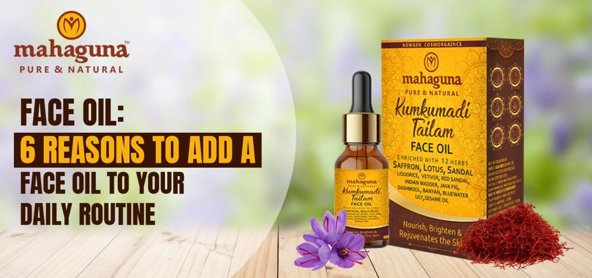 Kumkumadi face glowing oil for skin whitening