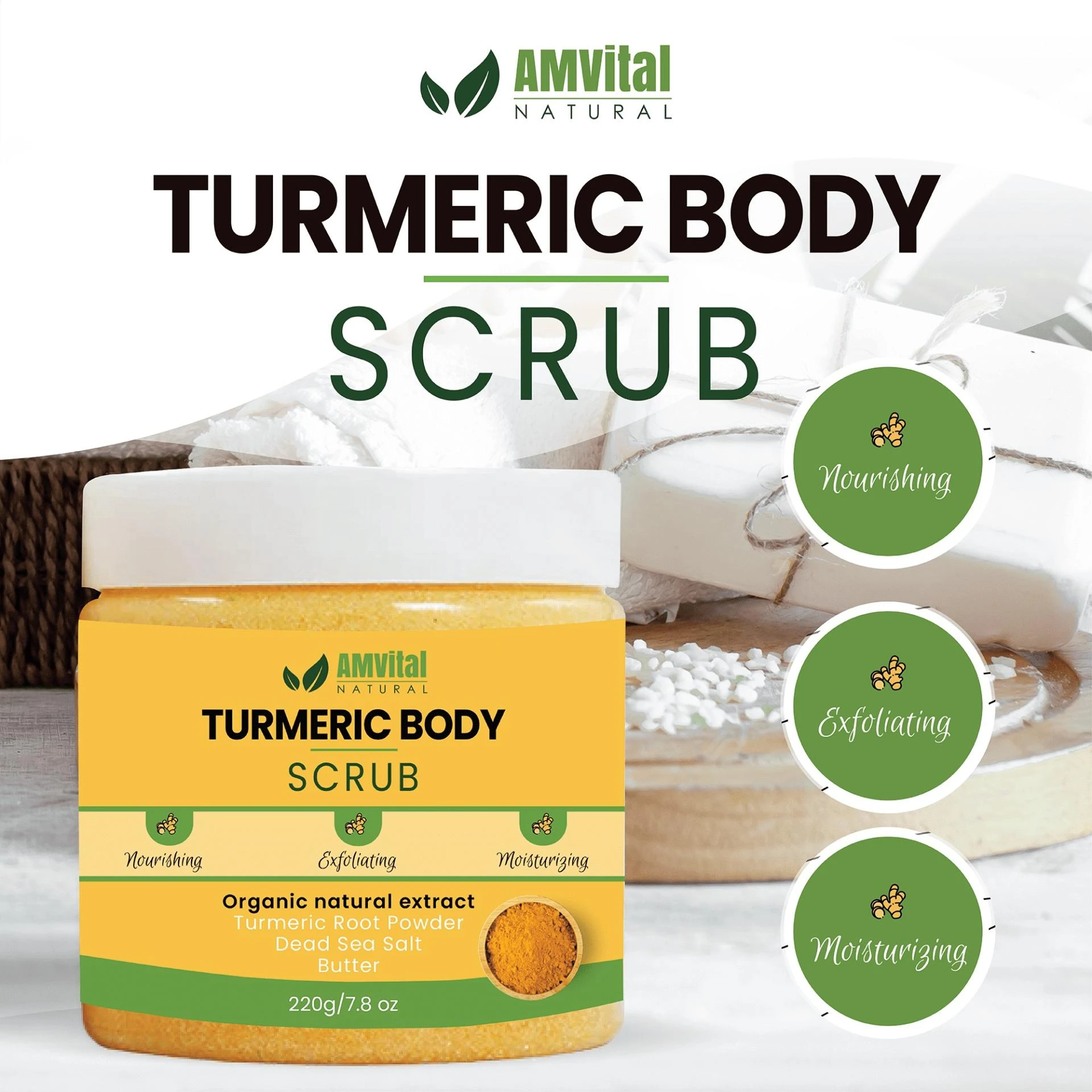 Discover the Magic of AMVital Turmeric Body Scrub for a Revitalized You