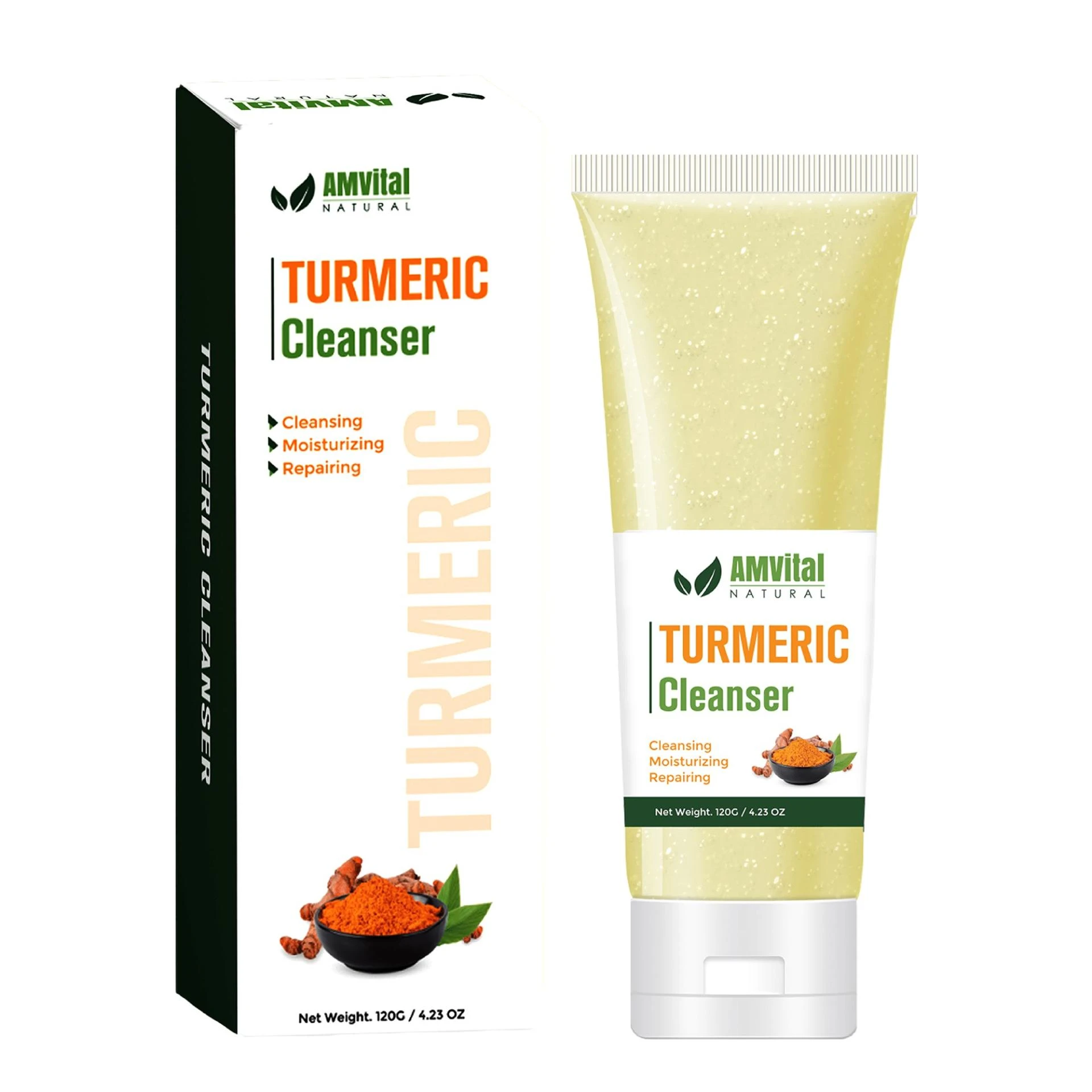 Transform Your Skincare: AMVital's Turmeric Gel Facial Cleanser