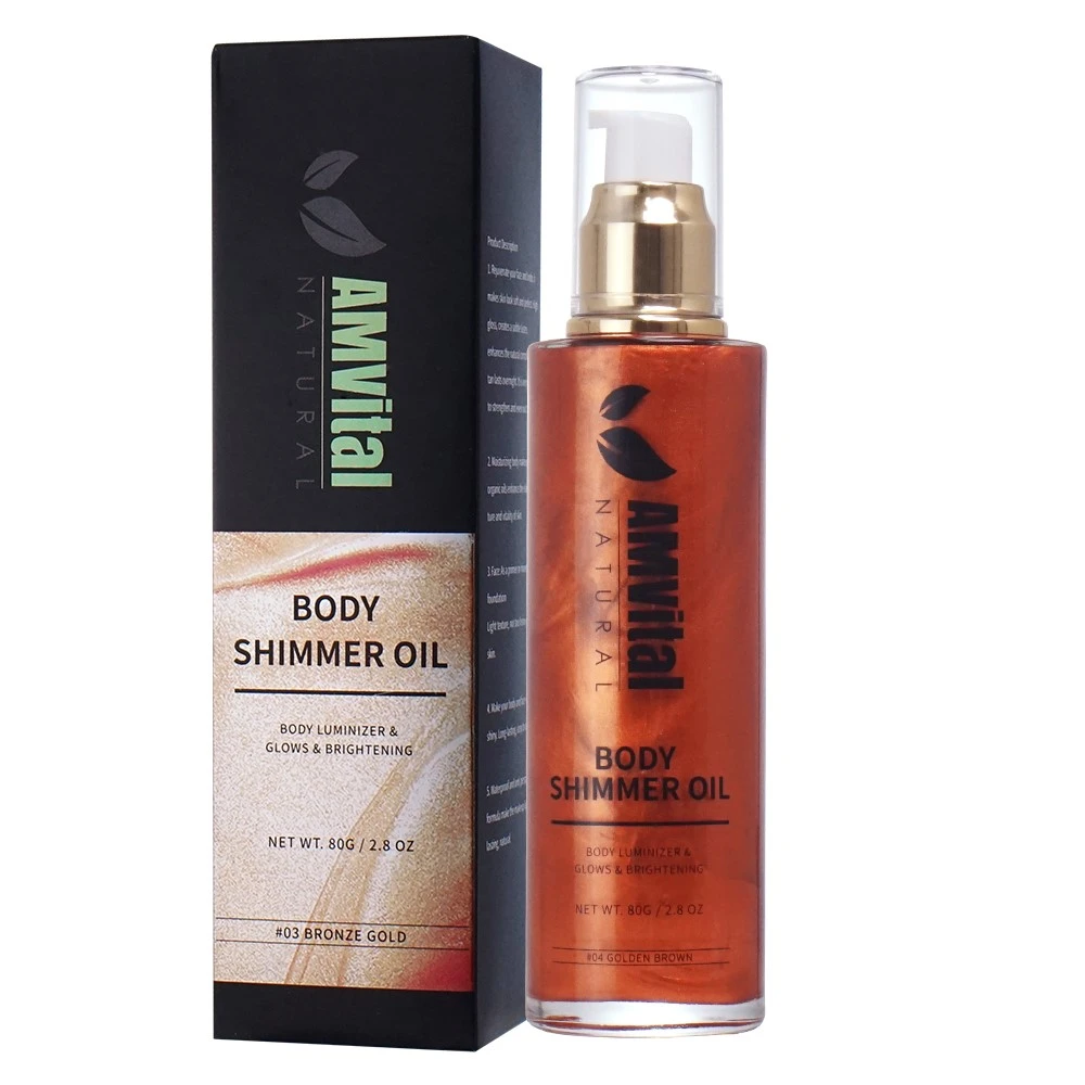 Luminous Luxury: Experience the Allure of AMVital's Shimmer Body Oil in Bronze Gold