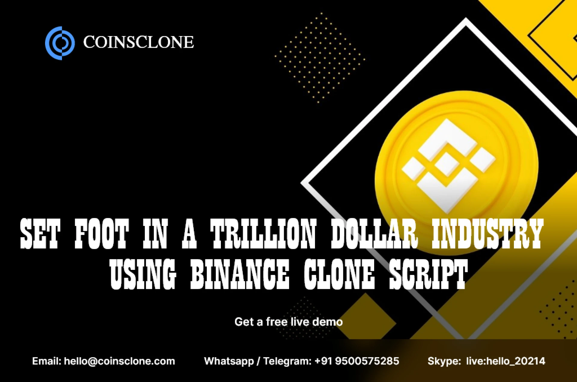 Set foot in a Trillion dollar industry using Binance clone script