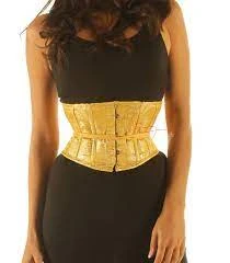 Green Underbust Satin Corset Basque Waist Trainer
