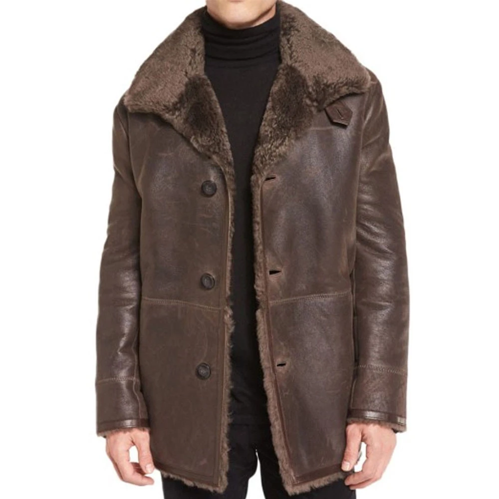 Stay Warm and Stylish with Shearling Coat Mens from Jackets In Leather