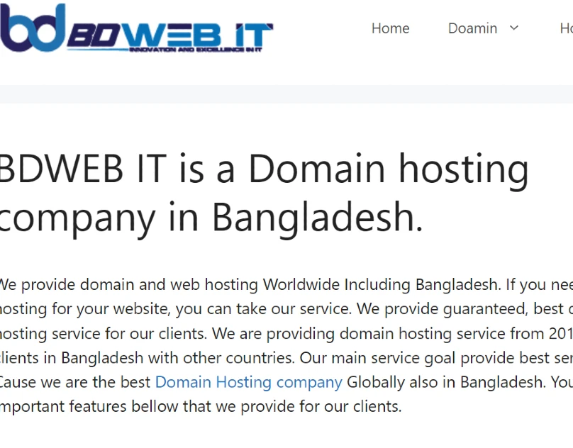 BDWEB IT is a Domain hosting company in Bangladesh.