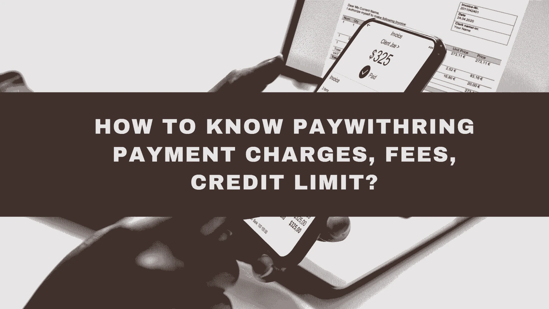 How to know paywithRING Payment Charges, Fees, Credit Limit?