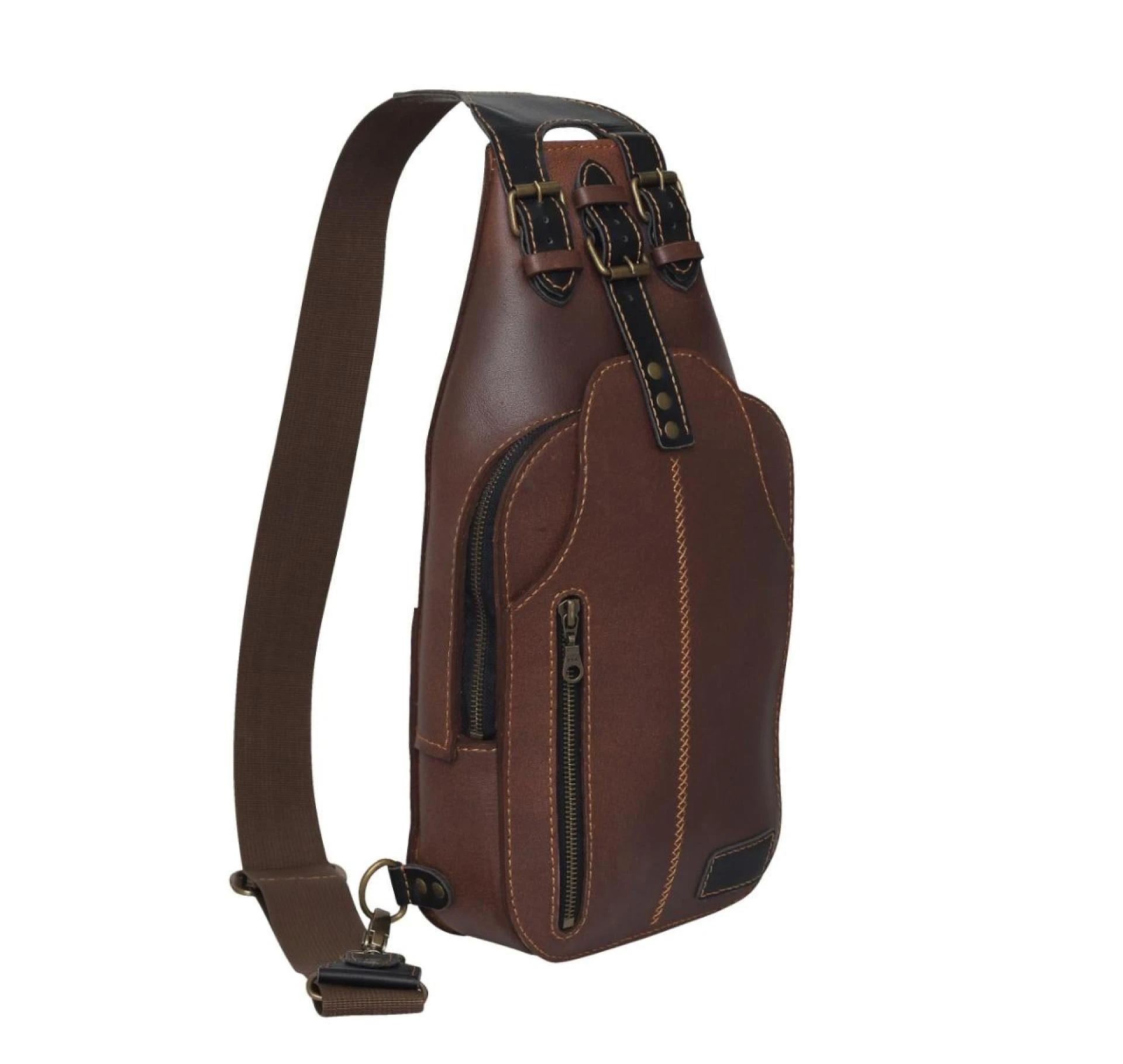 The Premium Brown Leather Men's Crossbody Bag