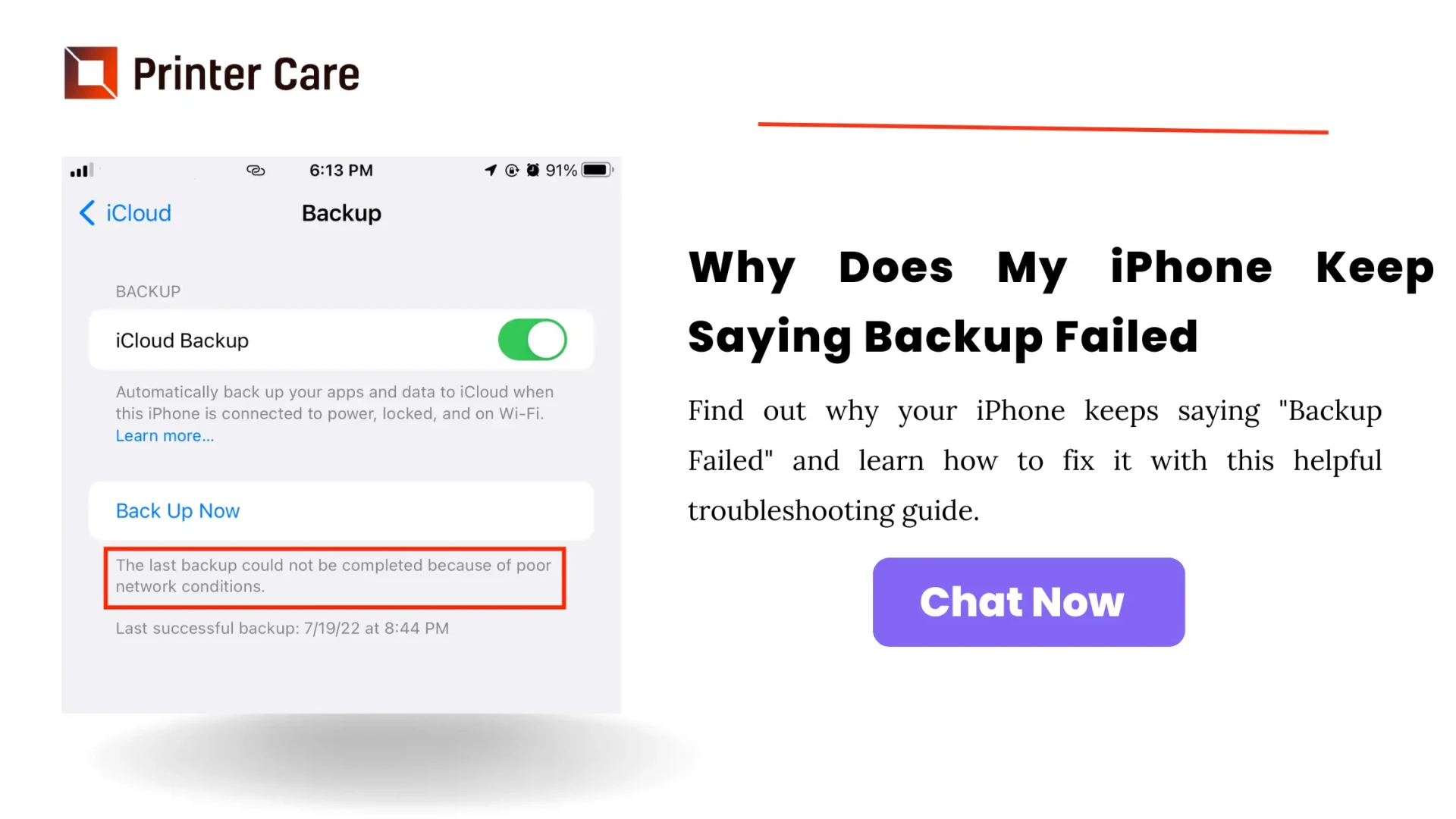 "How to Fix 'iPhone Backup Failed' Error: Step-by-Step Solutions"