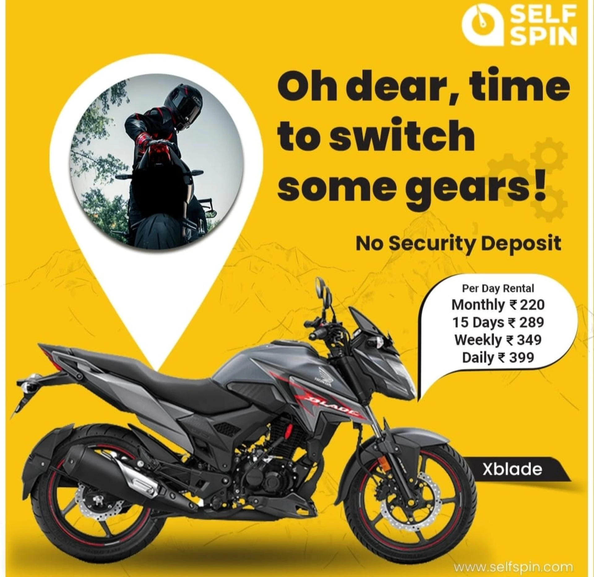 Effortless Commutes in Bangalore: Rent a Bike or Scooty with Selfspin