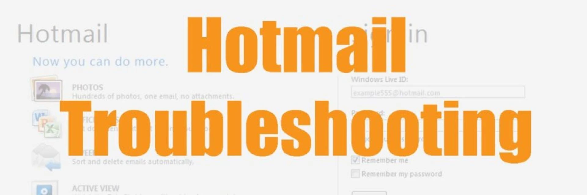 Hotmail troubleshooting