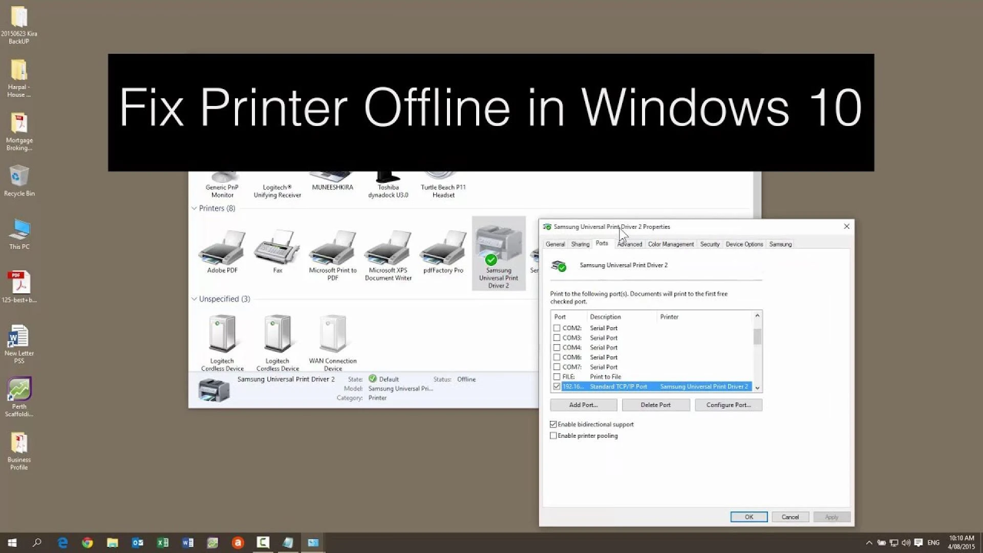 Steps to Fix Brother Printer Offline Windows 10 Issue.