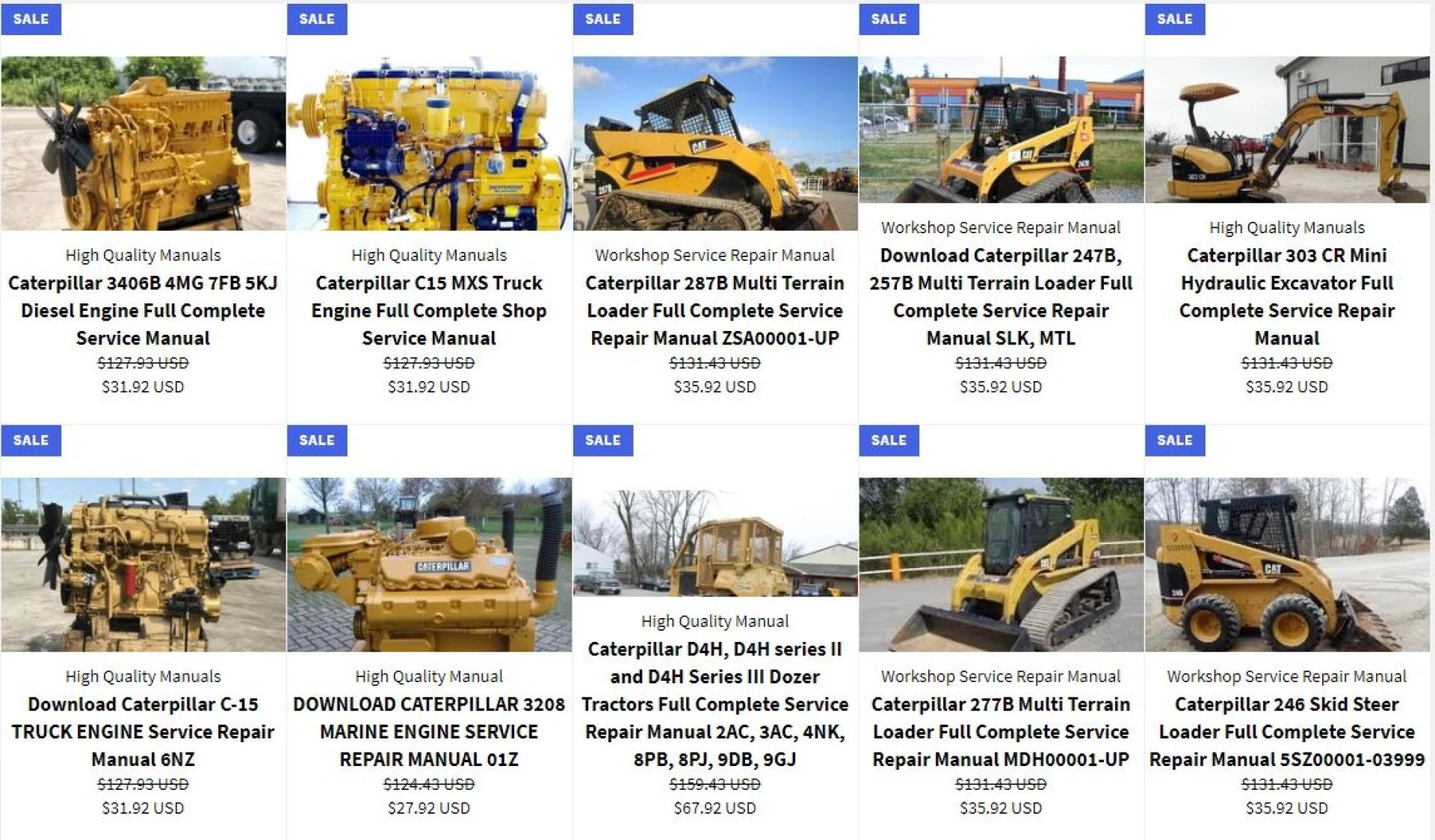 CAT Caterpillar Service Manual Download PDF - Repair Manual - Workshop Manual