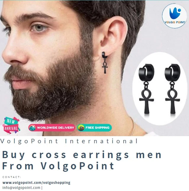 Shop cross earrings men