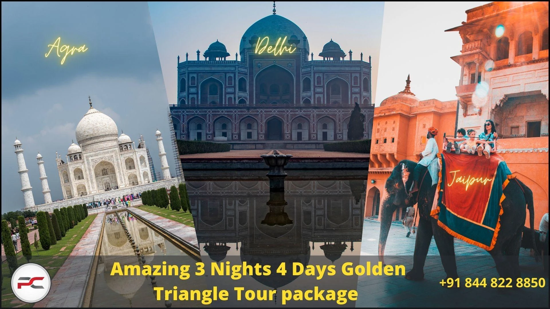 Amazing 3 Nights 4 Days Golden triangle tour package