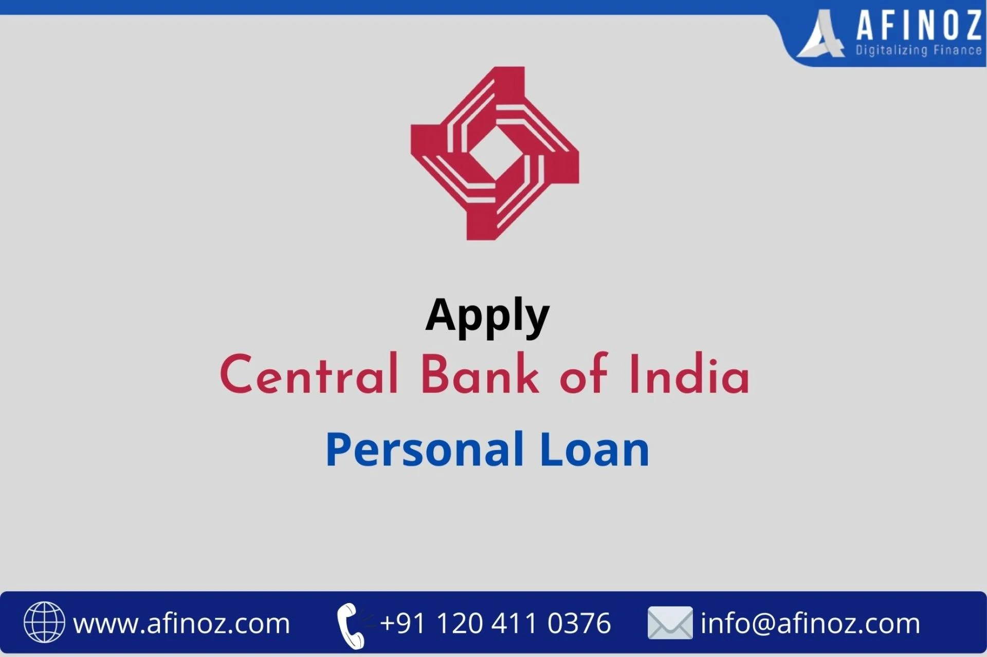 Apply Central Bank of India Personal Loan | Lowest Interest Rate @11.30%