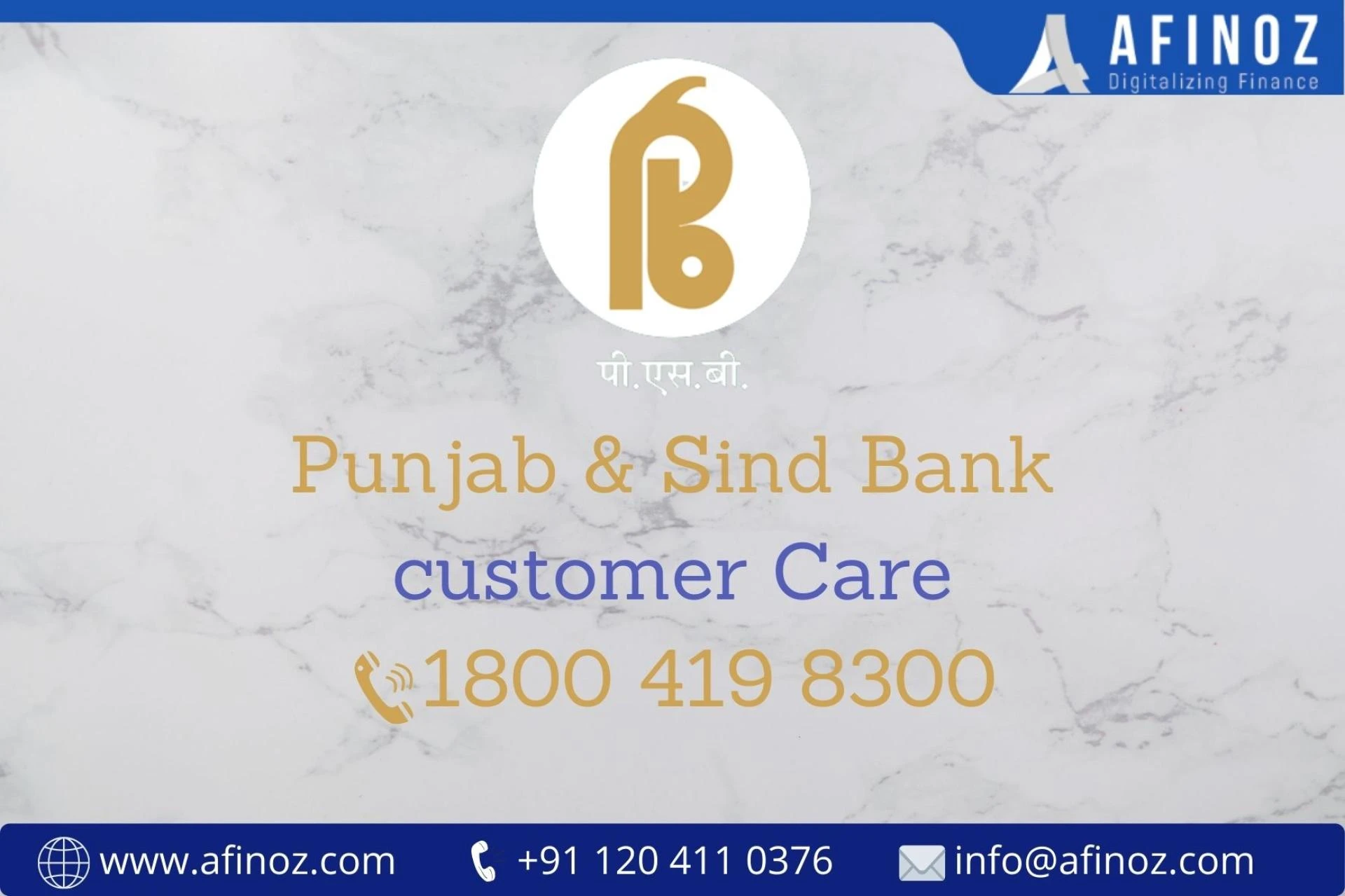 Contact via Punjab &amp; Sind Bank Toll-Free Number