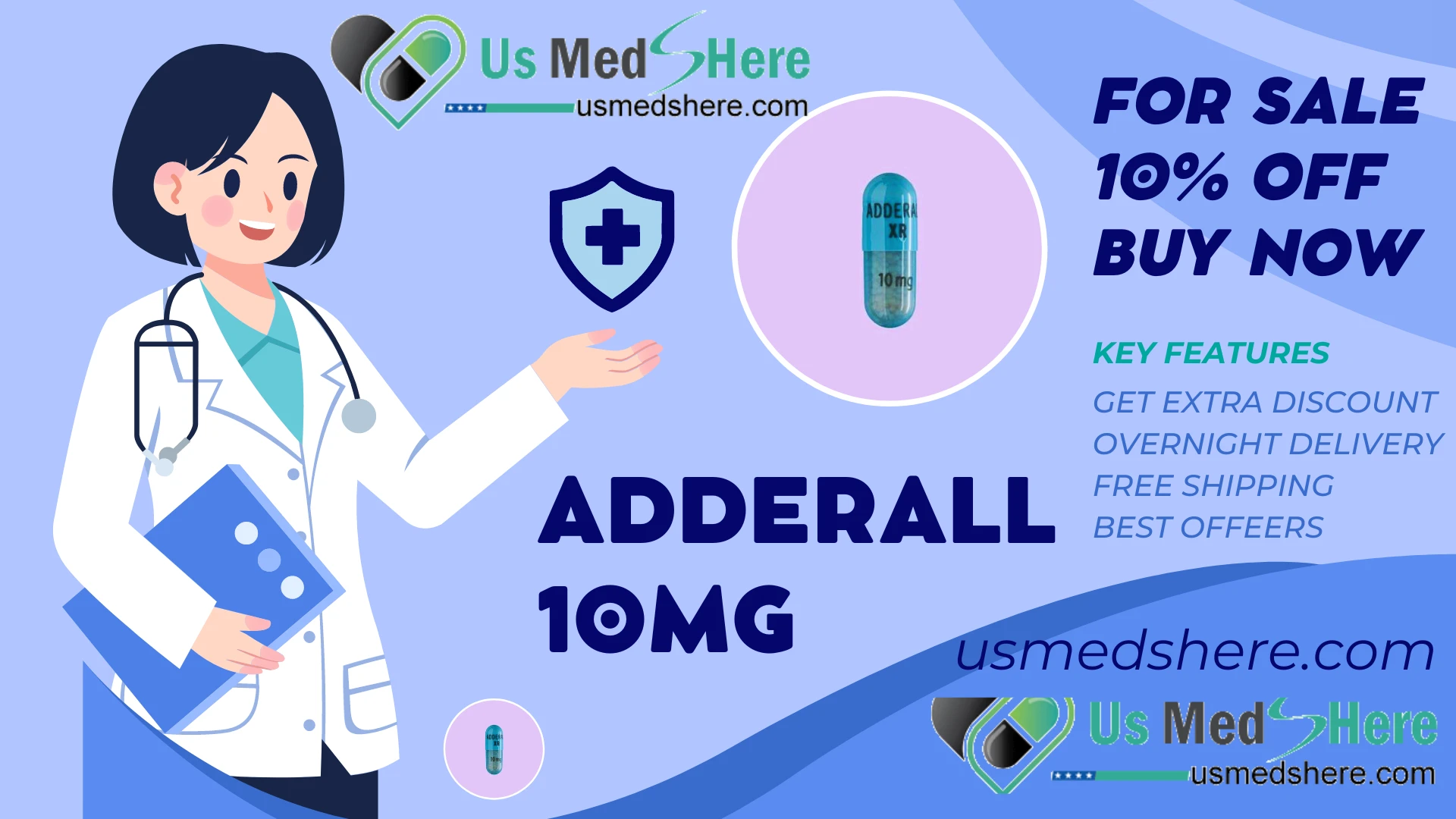 Buy Prescription Adderall 10mg for Fast Delivery on usmedshere