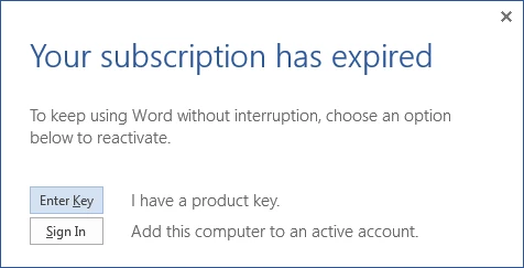 What Happens when your Office 365 Subscription Expires