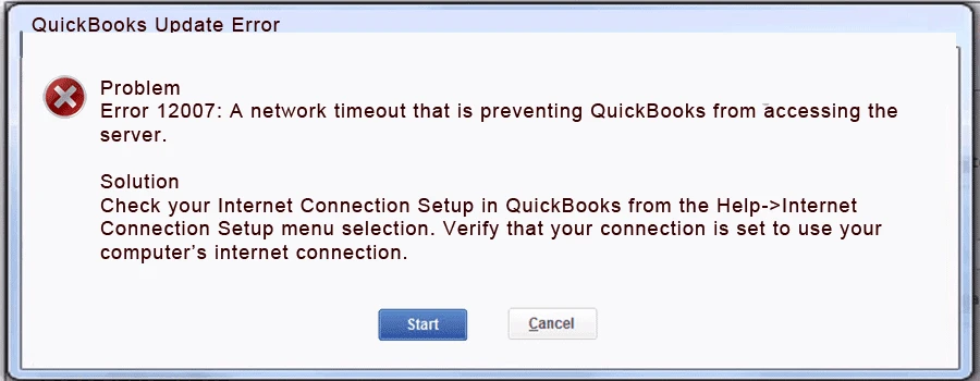 How to Fix QuickBooks Update Error 12007?
