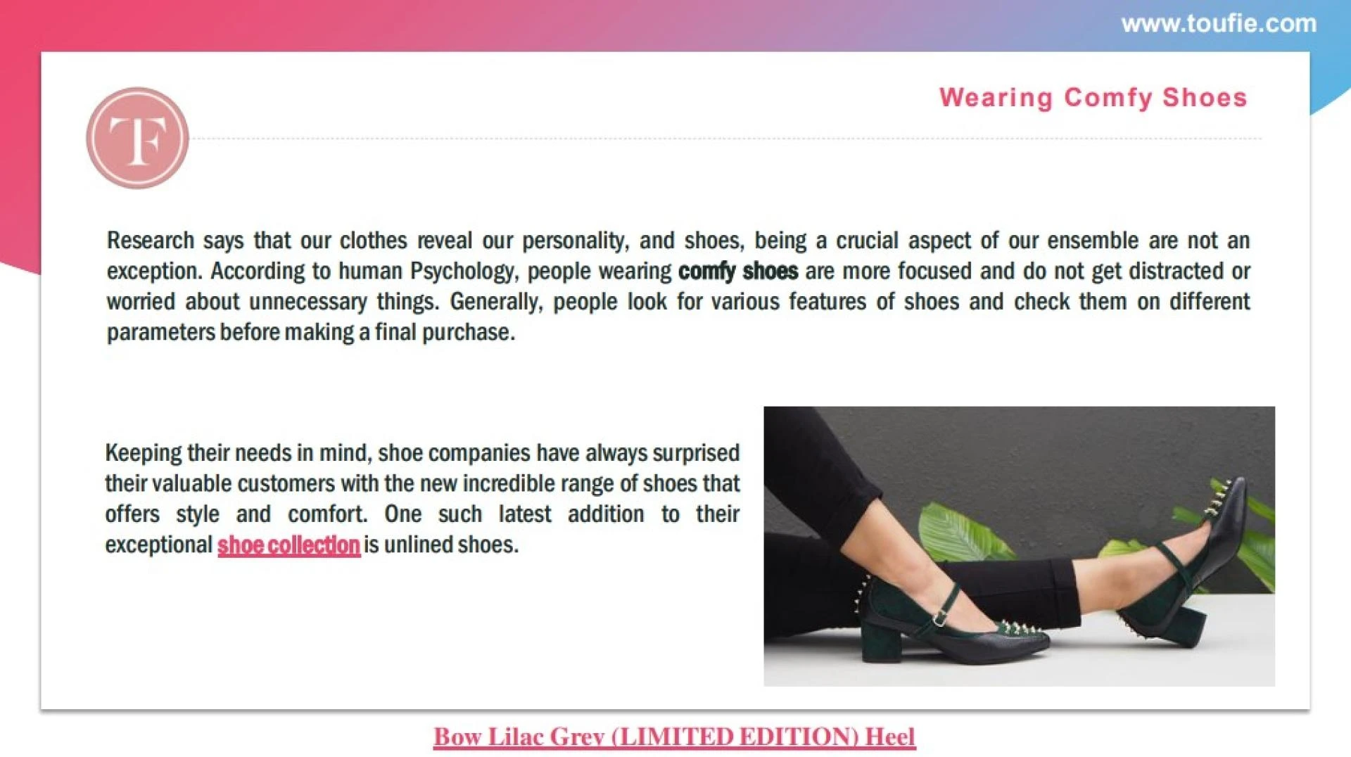 Wearing Comfy Shoes