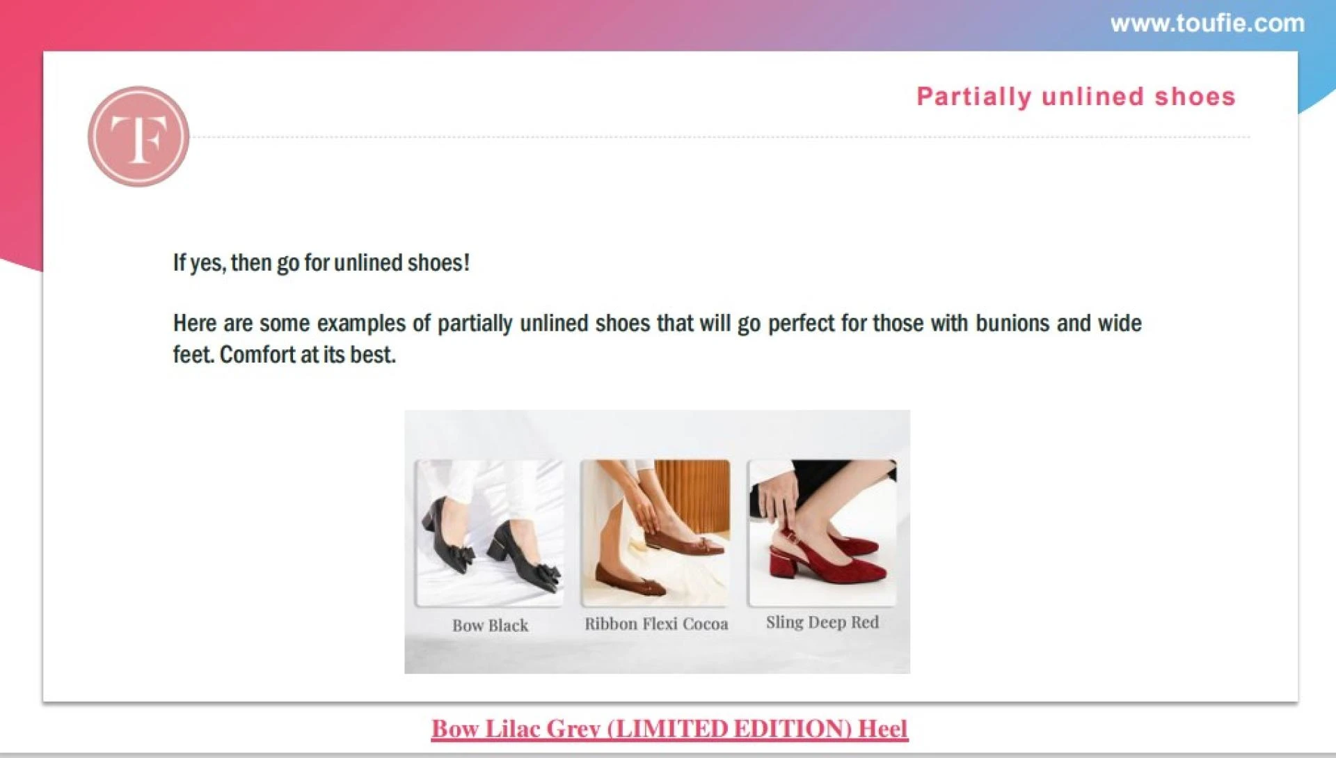 Partially unlined shoes